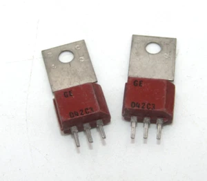 ( 2 PCS ) Vintage GE D42C3 NPN 30-80V 3A 12.5W Power Transistor with Metal Tab - Picture 1 of 1
