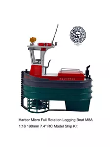 Harbor Micro Full Rotation Logging Boat M8A 1:18 190mm 7.4" RC Model Ship Kit - Picture 1 of 10