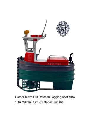 Harbor Micro Full Rotation Logging Boat M8A 1:18 190mm 7.4" RC Model Ship Kit - Image 1 of 4