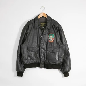 Vintage Excelled Type A-2 Leather Flight Bomber Jacket Mens 2XL - NY Fire Dept - Picture 1 of 9