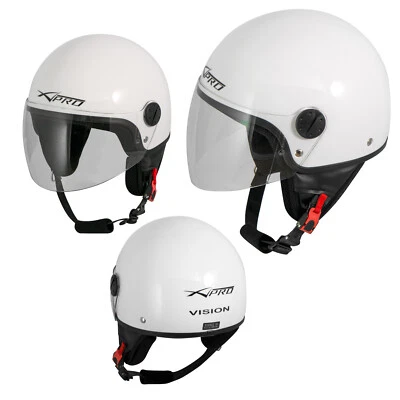 Demi Jet Casco Moto Scooter Urbano Homologado ECE 22 Visor blanco - Imagen 1 de 4