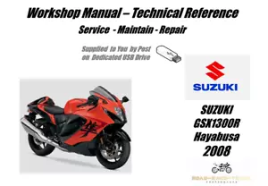 Suzuki GSX1300R GSX1300 R Hayabusa Service Repair Workshop Manual USB 2008 - Picture 1 of 9