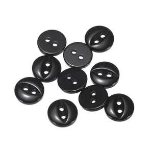 10pcs Black Round Sewing Buttons 10mm Resin 2-Hole Fish Eye Craft Button - Picture 1 of 7