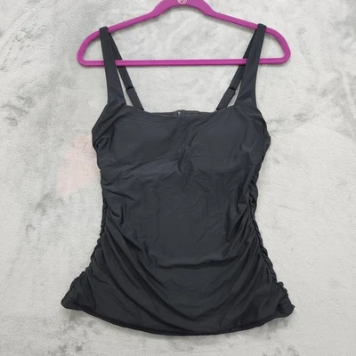 Sujetador Athleta Tankini Talla 36B/C Negro Cuello Cuadrado Copa Natación UPF 50+ Playa Vacaciones Foto 1 de 4
