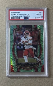 2022 Select Football Patrick Mahomes II Dragon Scale Prizm Card #251 /89 PSA 10 - Picture 1 of 2