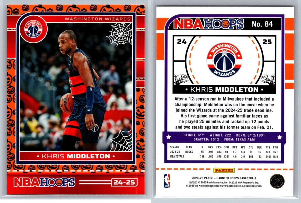Aros embrujados Panini NBA 2024-25 CALABAZA NARANJA paralelos #1-200 ¡Tú eliges! Foto 1 de 1