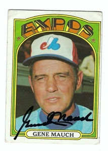 Autographed Gene Mauch Montreal Expos 1972 TOPPS card #276 w/ COA - Picture 1 of 1