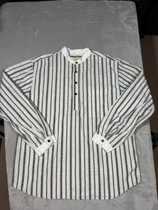 Vintage Wah Maker Shirt Mens Large Blue White Stripes Western MADE IN USA - Picture 1 of 11