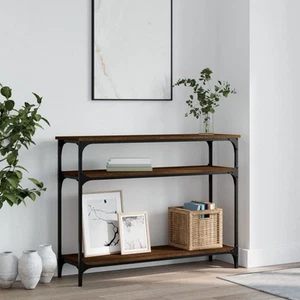 Mesa Consola Roble Marrón 100x29x75 cm Madera y Metal de Ingeniería, Diseño Elegante - Imagen 1 de 5