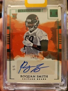 Autógrafos Panini Impeccable Rookie 2018 Roquan Smith #147 Emerald 5/5 radiocontrol - Imagen 1 de 2