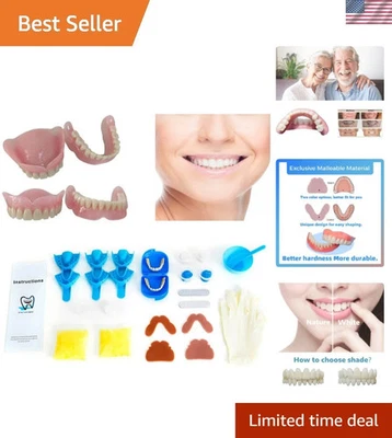 Kit de dentadura personalizable hágalo usted mismo: 2 pares de dientes postizos moldeables para todas las necesidades Foto 1 de 4