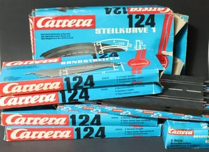 Altes Carrera 124 Rennbahn Schienen Schienenmaterial Steilkurve Randstreifen u.a - Bild 1 von 23