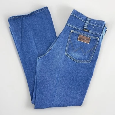 VTG 70s Wrangler Selvedge Denim Jeans USA Made Scovill Slim Fit 32x29 Blue Rare - Image 1 of 4