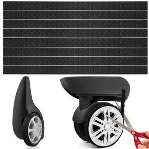 8Pcs Luggage Wheel Covers, Silicone Luggage Cover Protector Suitcase Wheel Cover - Imagen 1 de 7