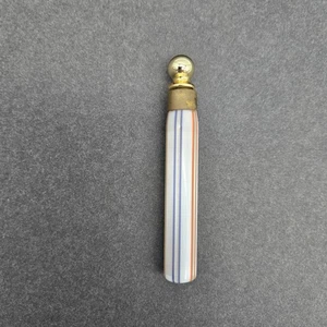 Vtg German Mercury Glass Striped Perfume Bottle Vial Small Travel Purse Size 3" - Picture 1 of 10
