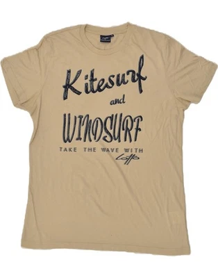 LOTTO мужской графический футболка верхний XL бежевый хлопок BG87 - Изображение 1 из 3