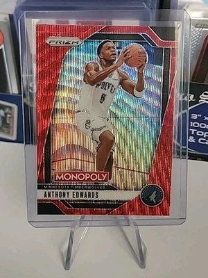 2024-25 PANINI PRIZM MONOPOLY #88 ANTHONY EDWARDS RED WAVE PRIZM TIMBERWOLVES MT - Image 1 of 2