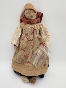 Antike russische Bauernviertel Frau Strumpf Stoffpuppe 14 Zoll Sowjetunion - Bild 1 von 13