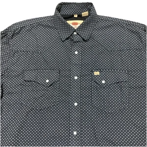 Larry Mahan Shirt Men’s XL Black Geometric Pearl Snap Western Cowboy Rodeo AOP - Picture 1 of 10