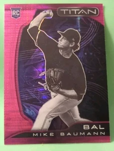 2022 Panini Chronicles - Titan Mike Baumann #17 Pink Pulsar Prizm (RC) - Orioles - Picture 1 of 2