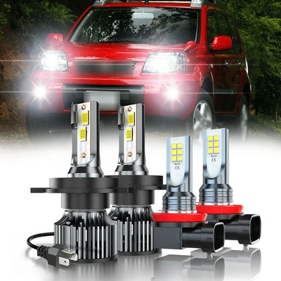 Комбинированный комплект светодиодных противотуманных фар дальнего и ближнего света для Nissan X-Trail 2005 2006 годов выпуска - Изображение 1 из 4