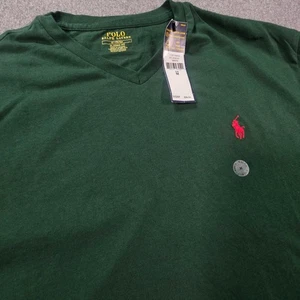 Polo Ralph Lauren Pony Kurzarm V-Ausschnitt Urlaub Strick Classic Tee T-Shirt M - Bild 1 von 6