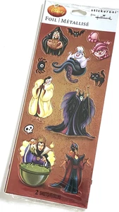 Hallmark Disney Villain Foil Stickers Evil Queen Ursula Cruella Witch Halloween - Picture 1 of 3