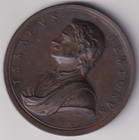 AUCTION START £1.  ISAAC NEWTON JOHN CROCKER 1726 BRONZE MEDAL 51 MM [8]