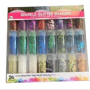 24 Sparkle Glitter Assorted Color Crafting Shakers NEW - Picture 1 of 2