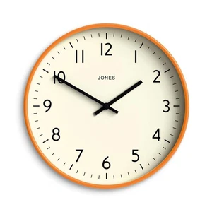 ® Studio Wall Clock | Modern Round Clock | 12 inch | Orange | Easy to Read Nu... - Picture 1 of 7