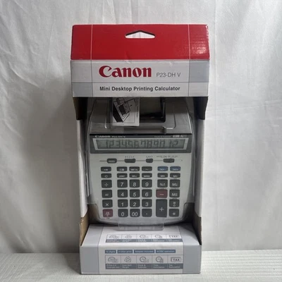 Canon P23-DH V Mini Desktop Printing Calculator 2 Color Print Clock/Calendar NEW - Image 1 of 4
