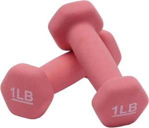 Pesas de manos con mancuernas de neopreno Amazon Basics para ejercicio y tonificación muscular - Imagen 1 de 12