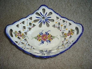 CESTA DE CERÁMICA RETICULADA DE COLECCIÓN/PINTADA A MANO PORTUGAL - Imagen 1 de 7