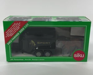 Vintage Siku 1:32 2870 Horse Box Bockmann Sport & 2 Horses Siku Farmer Serie - Picture 1 of 9