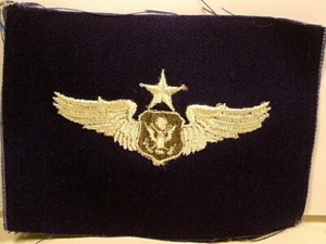 Parche insignia alas tripulación oficial superior de la Fuerza Aérea de la USAF azul fatiga - Imagen 1 de 2