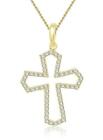 SI1 G 0.65 Ct Natural Diamond Cross Pendant Necklace 14K Yellow Gold Appraisal