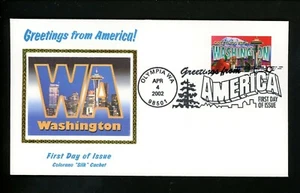 US FDC 2002 Greetings from America #3607 Washington WA Colorano Large Letter - Picture 1 of 1