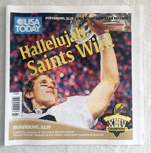 2010 USA Today Super Bowl XLIV ""¡Hallelujah saints gana!" 48-p Sección Especial NUEVO - Imagen 1 de 11