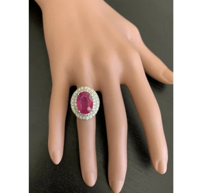 Light Pink Oval Shape 12.45CT Ruby Elegant Double Halo Cubic Zirconia Women Ring - Image 1 of 4