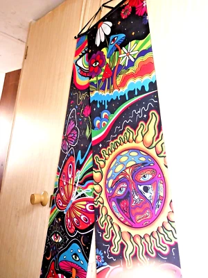 Mushrooms + Eyes Tapestries Colorful Magical vertical Wall Hanging set - Image 1 of 4