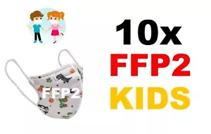 10x Stück - FFP2 Atemschutz kleine Masken Dino Kindermasken Dinosaurier Dinosaur - Bild 1 von 1