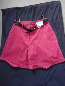 VTG C&A ECCO PANTALONCINI IN VELLUTO A COSTE CON CINTURA E POLSINI VITA ALTA NUOVI CON ETICHETTE EU 44/UK 16 VITA 32" - Foto 1 di 7