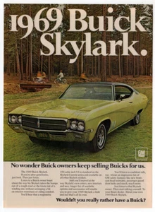 1969 BUICK Skylark Vintage Original Print AD | Yellow car photo English Canada - Picture 1 of 1