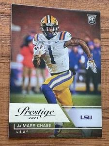 2021 CHRONICLES PRESTIGE DP FOOTBALL J’MARR CHASE ROOKIE CARD No.83 LSU Tigers - Picture 1 of 2