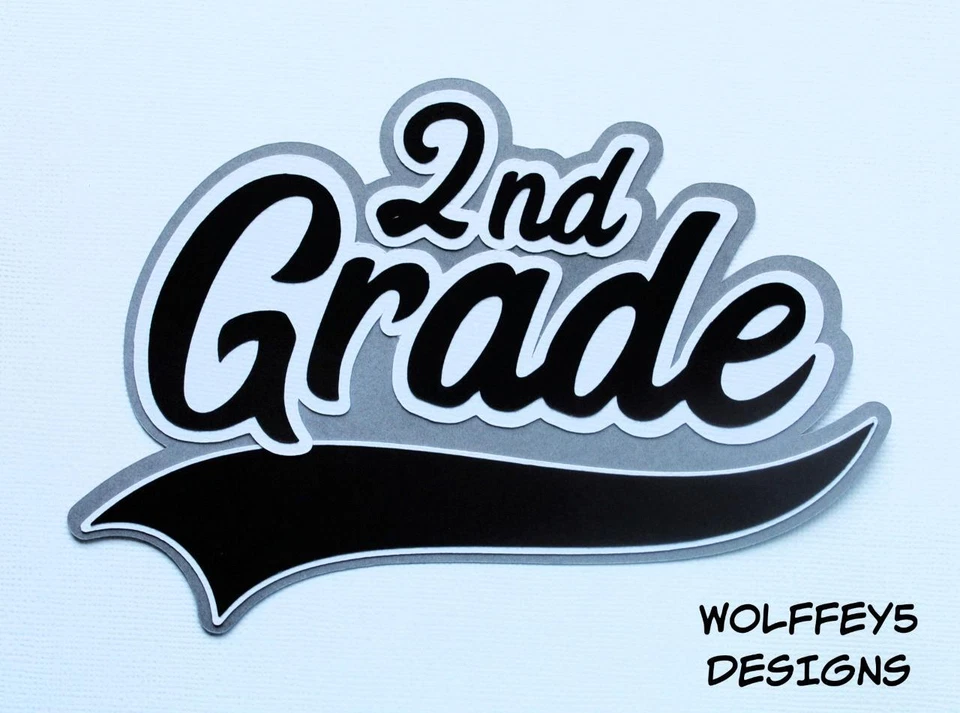 CRAFTECAFE 2DO GRADO TÍTULO INFANTIL prefabricado papel piezas álbum de recortes troquelado página albuM Foto 1 de 1