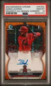 2023 Bowman Dario Laverde 1st Prospect Autographs Orange Shimmer Refractor /25 - Imagen 1 de 3