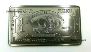 1oz Troy Titanium Bullion Ounce Troy Titanium Original Gray Buffalo Bullion Bullion - Picture 1 of 12