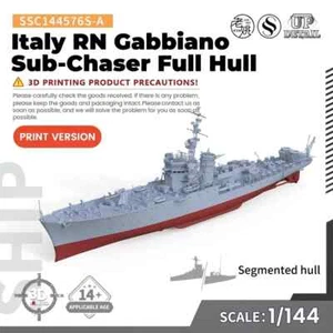 SSMODEL SSC144576S-A 1/144 Modelo Militar Italia RN Gabbiano Sub-Chaser CASCO COMPLETO - Imagen 1 de 4