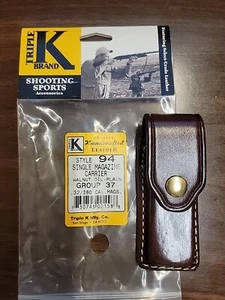 Triple K #94 Single Mag Carrier .3 2/ .380 Single Stack Mags Walnut Oil PL NEW - Picture 1 of 3
