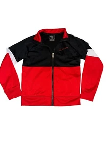 Kids Nike Jacket Size 6 Black Red White 5-6 Years EUC Full Zip - Picture 1 of 7